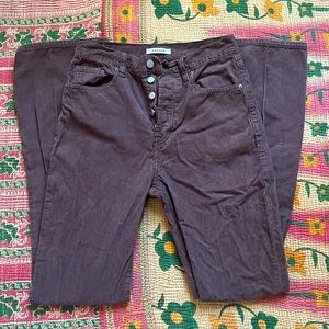 Brown pacsun high rise corduroy flare jeans